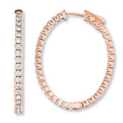 Enchanted Belle Crystal Rose Stud Earrings in Rose Copper and zinc alloy
