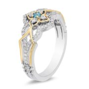Enchanted Jasmine Swiss Blue Topaz and Crystal Ring in Titanium steel and Copper and zinc alloy - Image 2