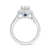 Pear-Shaped Crystal Frame Engagement Ring in Titanium steel - Image 4