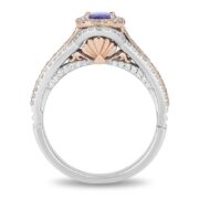 Enchanted Ariel Oval Tanzanite and Crystal Double Frame Engagement Ring in Two-Tone Copper and zinc alloy - Image 4