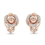 Enchanted Belle Crystal Rose Stud Earrings in Rose Copper and zinc alloy