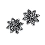 Marcasite Daisy Stud Earrings