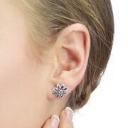 Marcasite Daisy Stud Earrings - Image 2